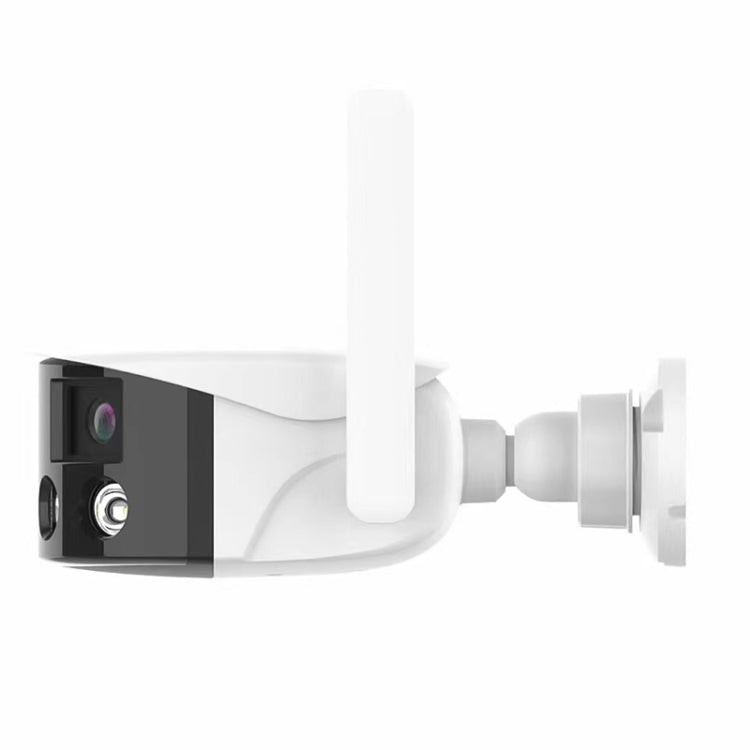 Q38 WIFI Humanoid Recognition AI Alarm 180 Degree Dual 2MP IP Camera, Plug:AU Plug