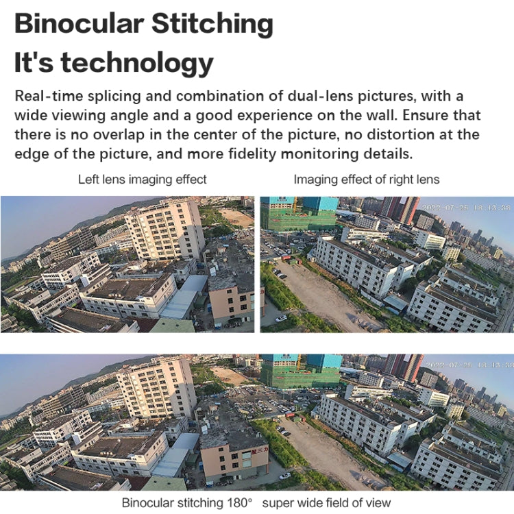 Q38 WIFI Humanoid Recognition AI Alarm 180 Degree Dual 2MP IP Camera, Plug:AU Plug