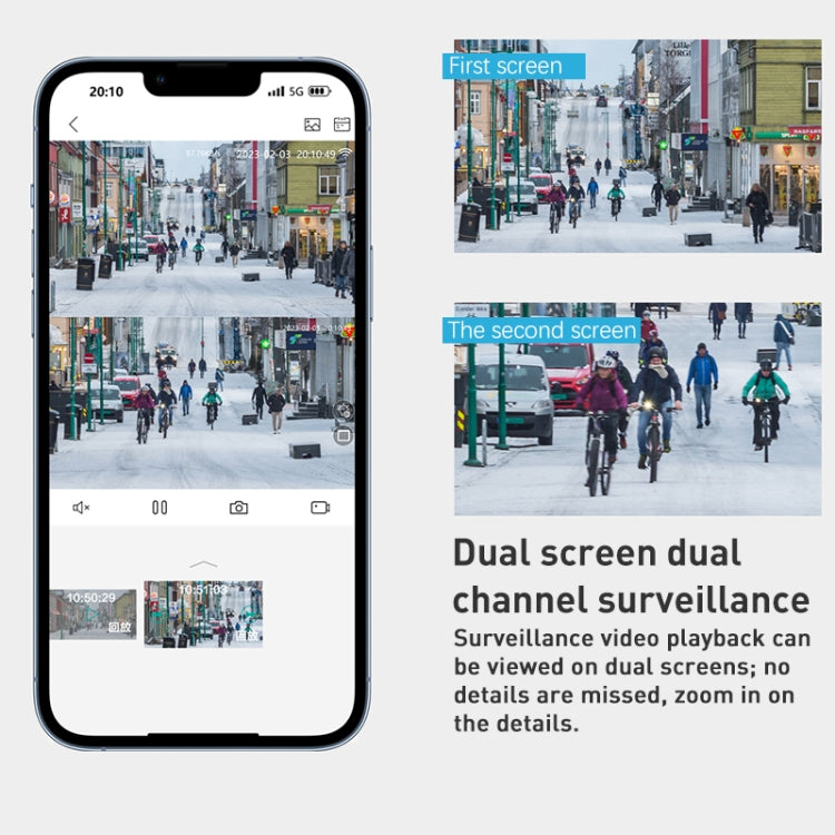 QX81 Humanoid Recognition AI Alarm WIFI Spherical Dual 2MP IP Camera, Plug:EU Plug
