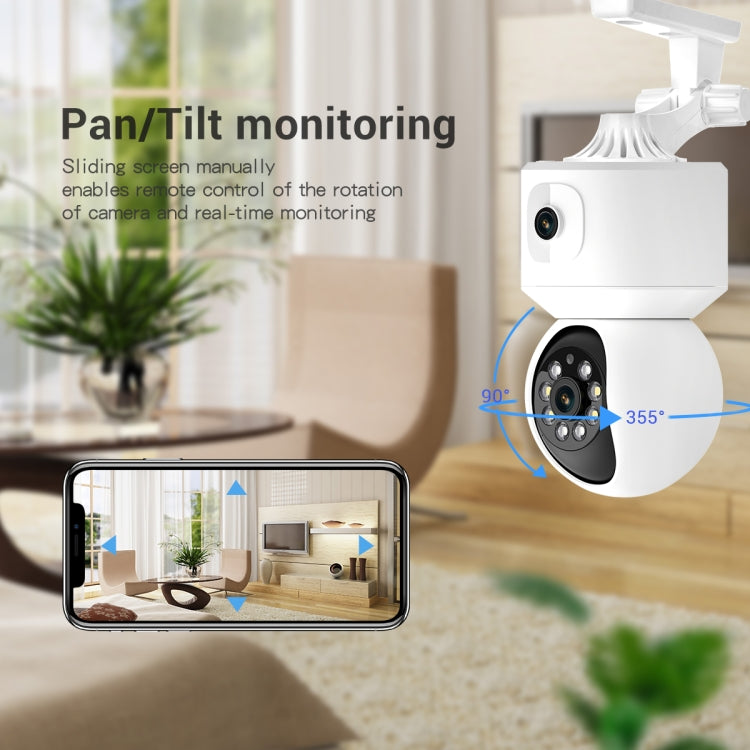 ESCAM QF010 2x2MP Dual Lens Dual Screen Surveillance WiFi Camera Support Two-way Voice & Motion Detection(EU Plug)