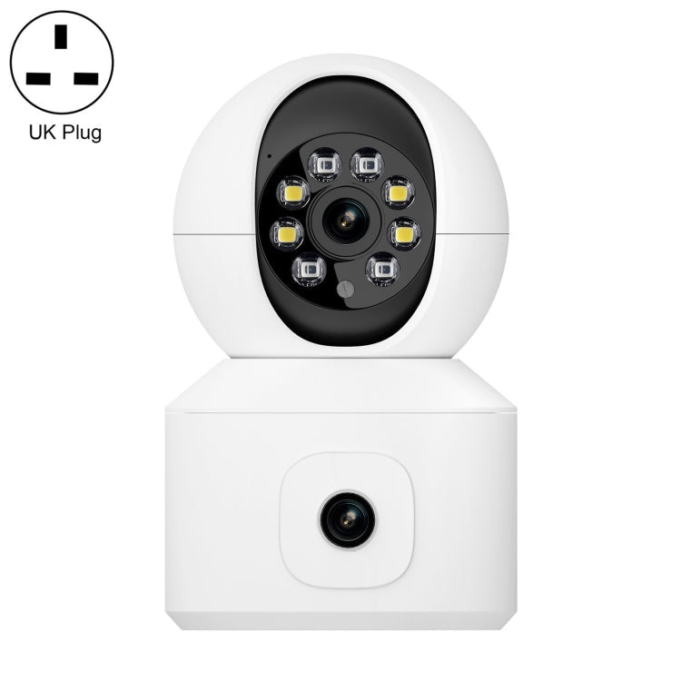ESCAM QF010 2x2MP Dual Lens Dual Screen Surveillance WiFi Camera Support Two-way Voice & Motion Detection(UK Plug)