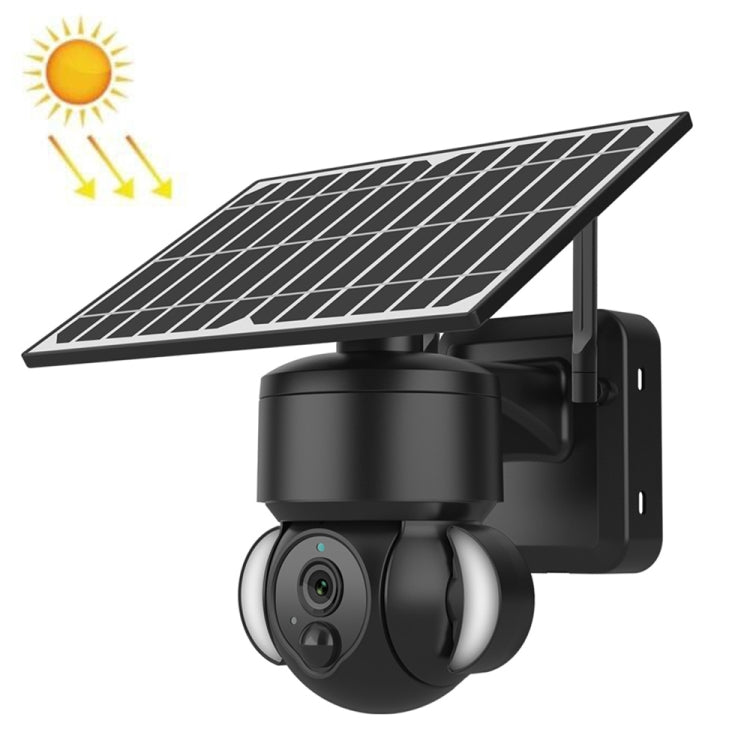 SHIWOJIA IP66 Waterproof 4G 3MP Solar Dome IP Camera, Two-way Audio & PIR Motion Detection & Night Vision, Version:EU(Black)