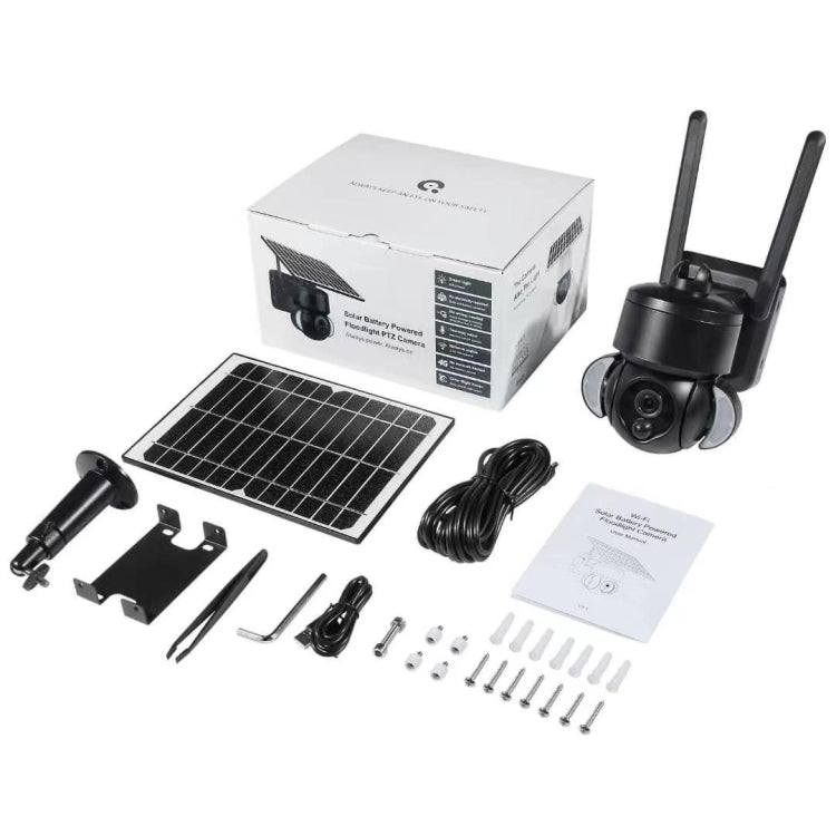 SHIWOJIA IP66 Waterproof 4G 3MP Solar Dome IP Camera, Two-way Audio & PIR Motion Detection & Night Vision, Version:EU(Black)