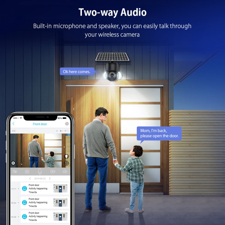 SHIWOJIA IP66 Waterproof 4G 3MP Solar Dome IP Camera, Two-way Audio & PIR Motion Detection & Night Vision, Version:US(Black)