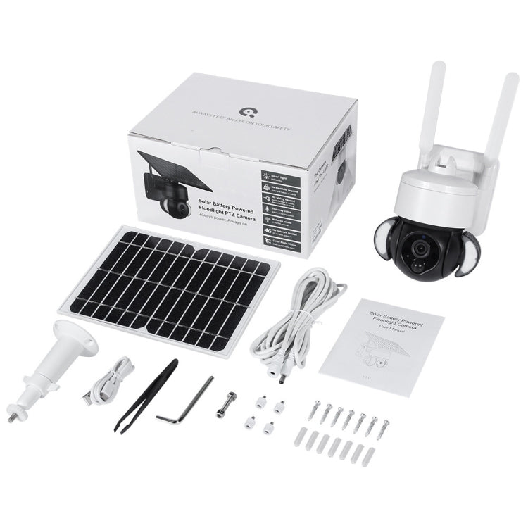 SHIWOJIA IP66 Waterproof 4G 3MP Solar Dome IP Camera, Two-way Audio & PIR Motion Detection & Night Vision, Version:US(White)