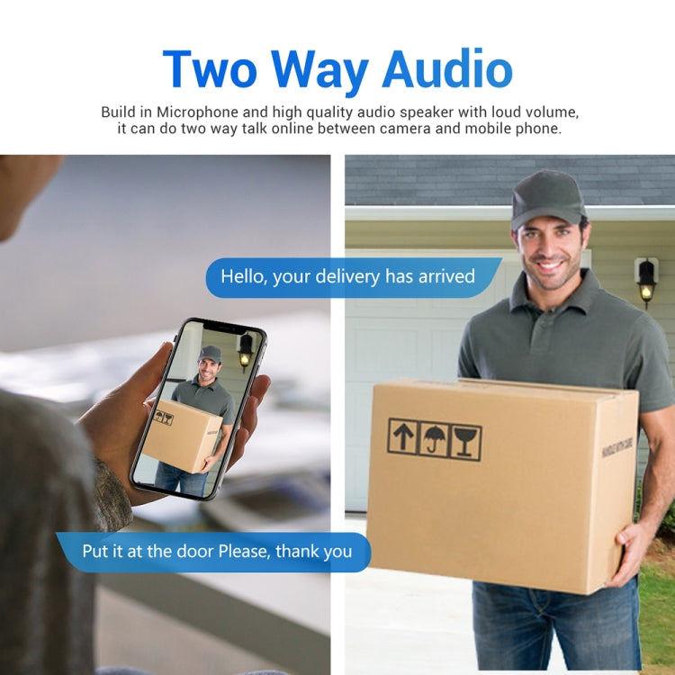 ESCAM QF615 3MP IP66 Waterproof WiFi IP Camera & Floodlight, Support Night Vision / PIR Motion Detection / Two-way Audio(EU Plug)