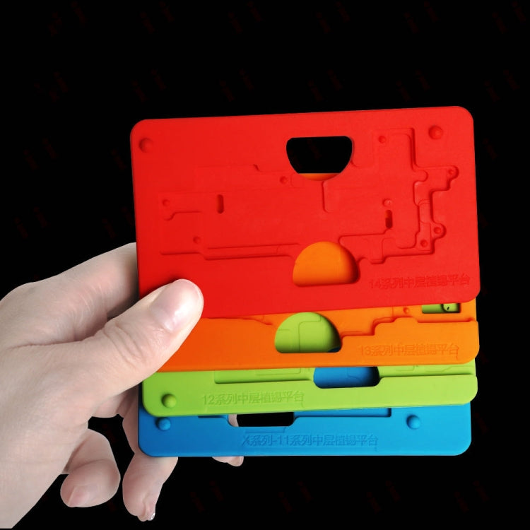 Kaisi 18 in 1 Silicone Middle Layer Tin Planting BGA Reballing Platform for iPhone X-14 Pro Max