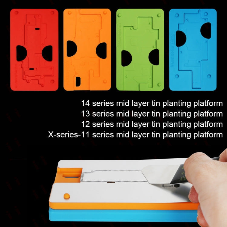 Kaisi 18 in 1 Silicone Middle Layer Tin Planting BGA Reballing Platform for iPhone X-14 Pro Max