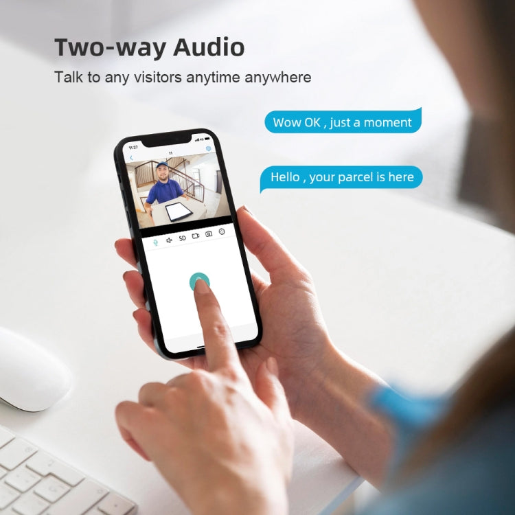 A8-C2 2MP Smart WiFi Surveillance IP Camera, Dual-light Full Color Night Vision / Two Way Audio / TF Card, Power Plug:AU Plug(White)