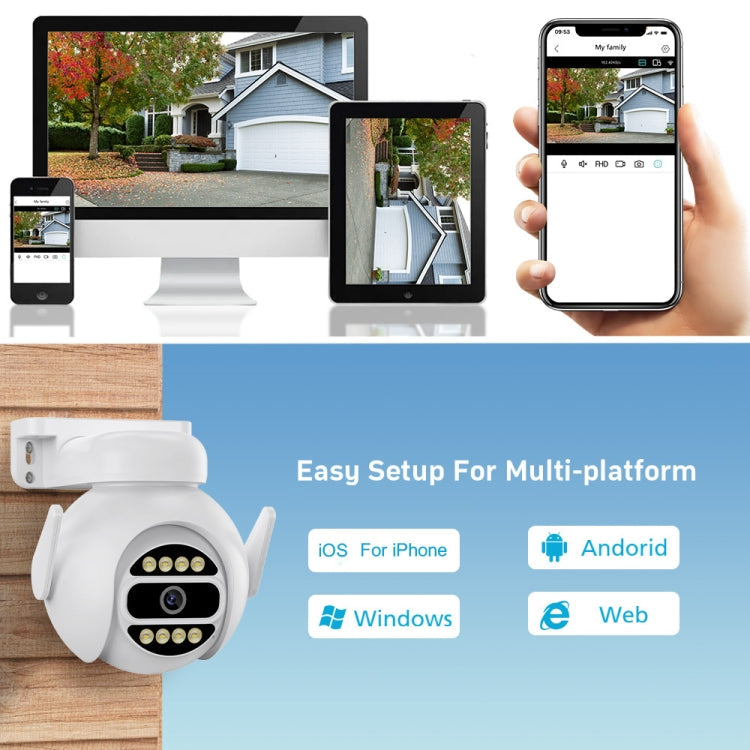 A8-C2 2MP Smart WiFi Surveillance IP Camera, Dual-light Full Color Night Vision / Two Way Audio / TF Card, Power Plug:UK Plug(White)