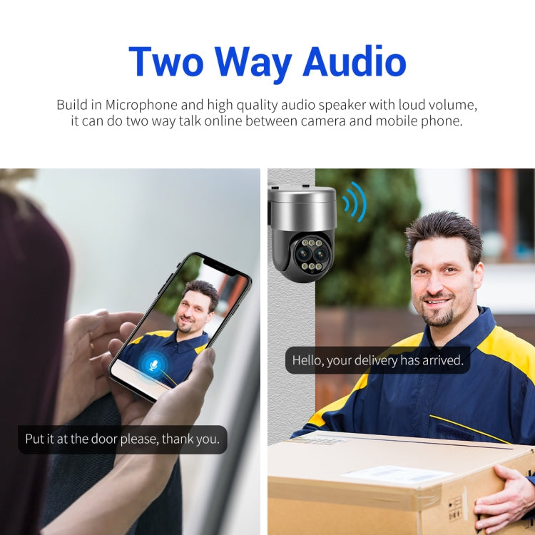 ESCAM G03 2x4MP Dual Lens Zoom 8X Dual Light Source WiFi Camera Support Two-way Voice & Motion Detection(EU Plug)