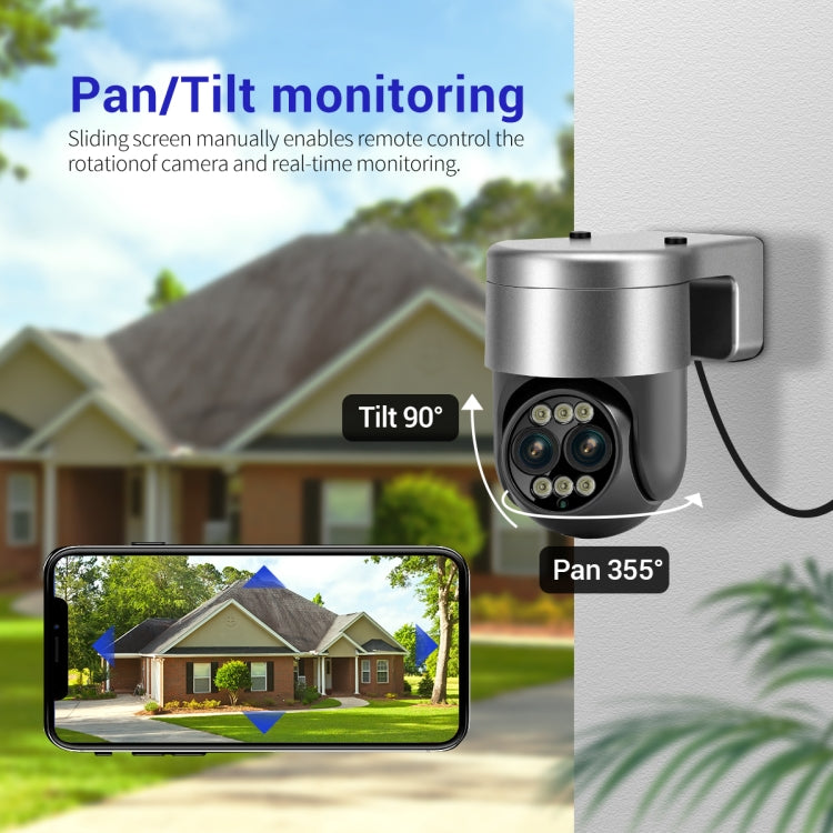 ESCAM G03 2x4MP Dual Lens Zoom 8X Dual Light Source WiFi Camera Support Two-way Voice & Motion Detection(EU Plug)