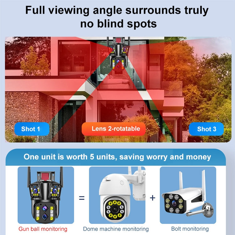 DF-3HBJ 8MP HD IP66 Waterproof Outdoor WiFi IP Camera Support  Dual Light Night Vision, Plug:UK Plug