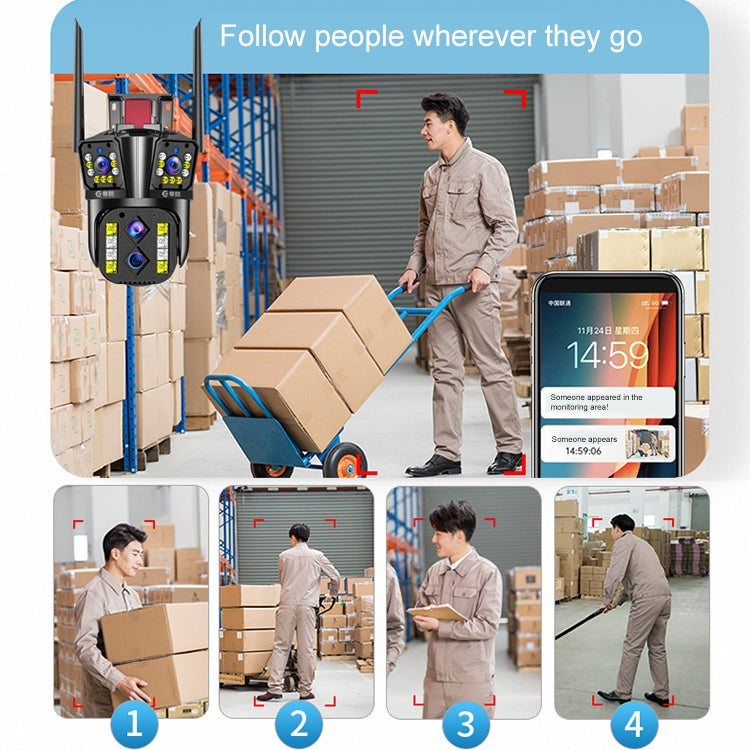 DF-3HBJ 8MP HD IP66 Waterproof Outdoor WiFi IP Camera Support  Dual Light Night Vision, Plug:US Plug