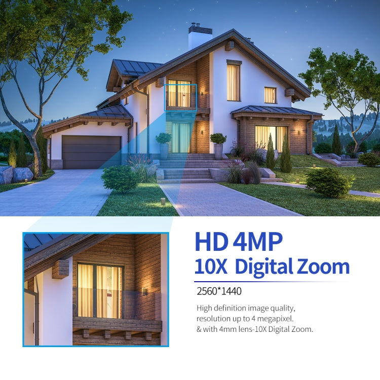 ESCAM PT304 HD 4MP Humanoid Detection Tracking WiFi Connection Sound Alarm Intelligent Night Vision H.265 Camera(EU Plug)