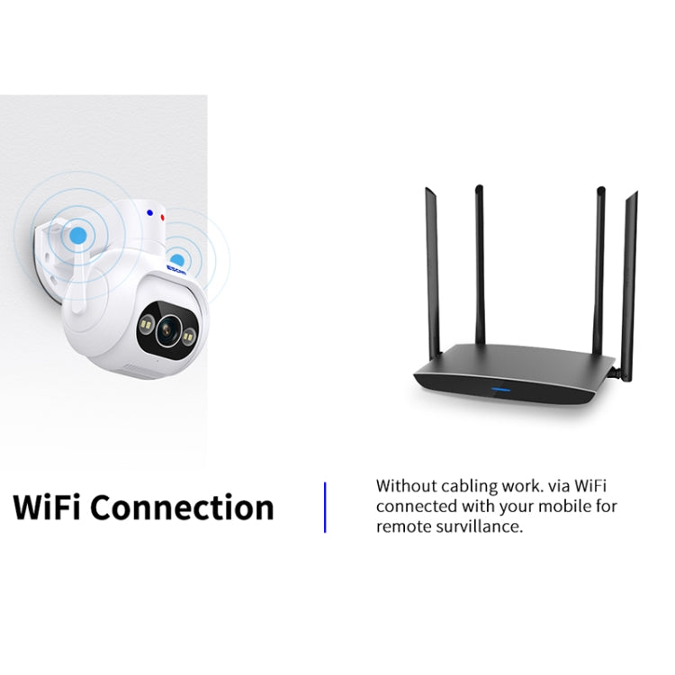 ESCAM PT304 HD 4MP Humanoid Detection Tracking WiFi Connection Sound Alarm Intelligent Night Vision H.265 Camera(AU Plug)