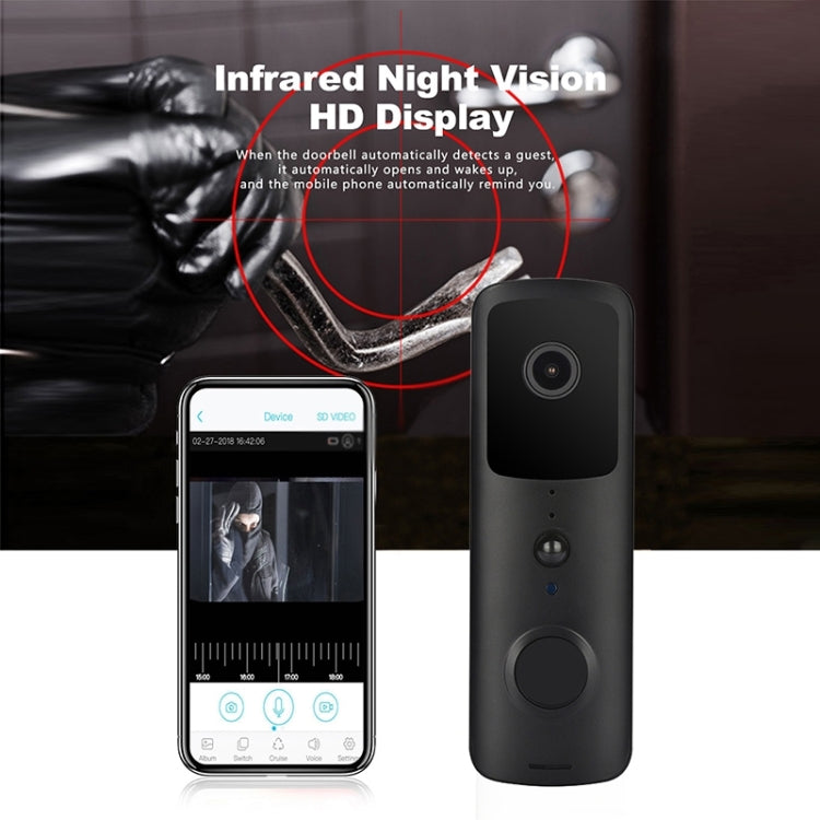 T30 Tuya Smart WiFi Visual Dingdong Doorbell with Battery Supports Two-Way Intercom & Night Vision(Black)