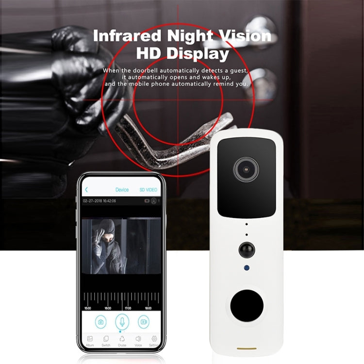 T30 Tuya Smart WiFi Visual Dingdong Doorbell with Battery Supports Two-Way Intercom & Night Vision(White)