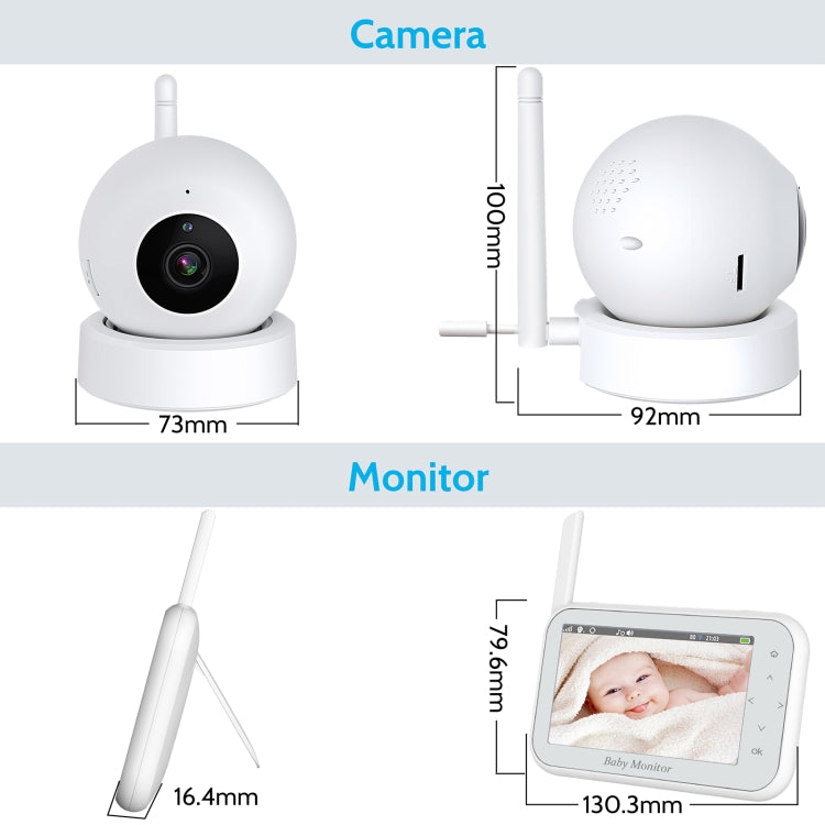 ABM201 4.5 inch Wireless Video Night Vision Baby Monitor Security Camera(US Plug)