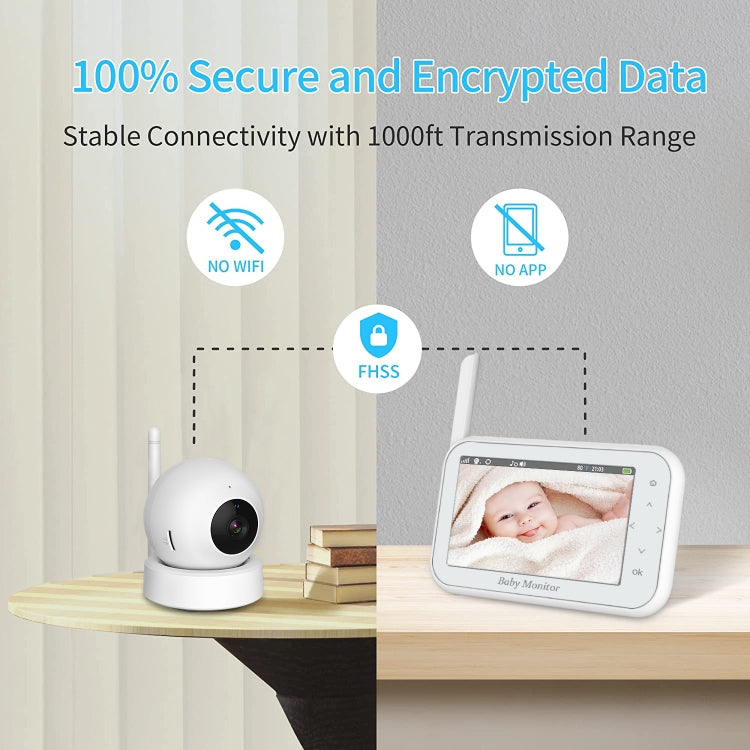 ABM201 4.5 inch Wireless Video Night Vision Baby Monitor Security Camera(US Plug)