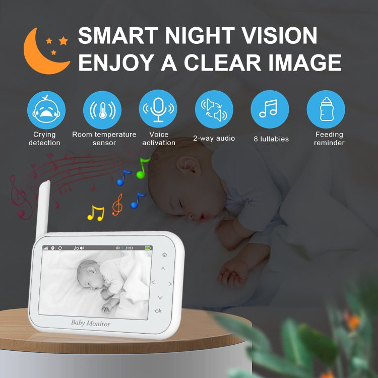 ABM201 4.5 inch Wireless Video Night Vision Baby Monitor Security Camera(US Plug)