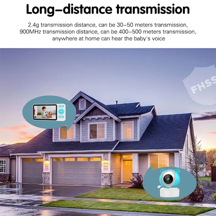 YE9-C1 5 inch Dual Mode 2.4G + 915M Video Night Vision Baby Monitor Security Camera(EU Plug)