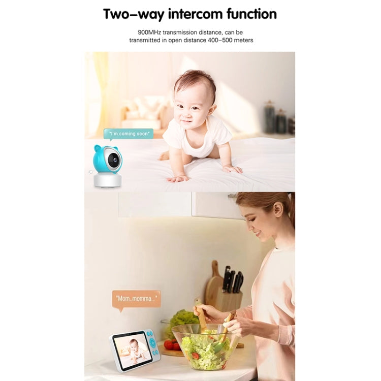 YE9-C1 5 inch Dual Mode 2.4G + 915M Video Night Vision Baby Monitor Security Camera(EU Plug)