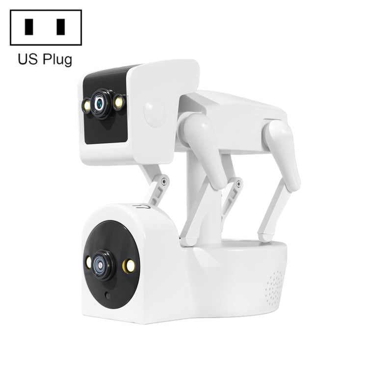 ESCAM PT212 4MP Dual Lens Robot Dog WiFi Camera Supports Cloud Storage/Two-way Audio/Night Vision, Specification:US Plug