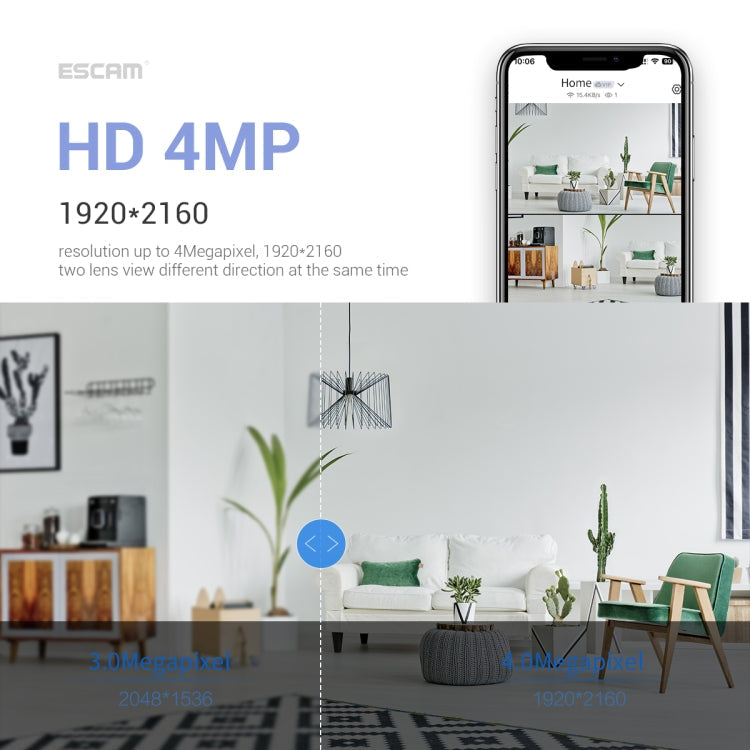 ESCAM PT212 4MP Dual Lens Robot Dog WiFi Camera Supports Cloud Storage/Two-way Audio/Night Vision, Specification:UK Plug