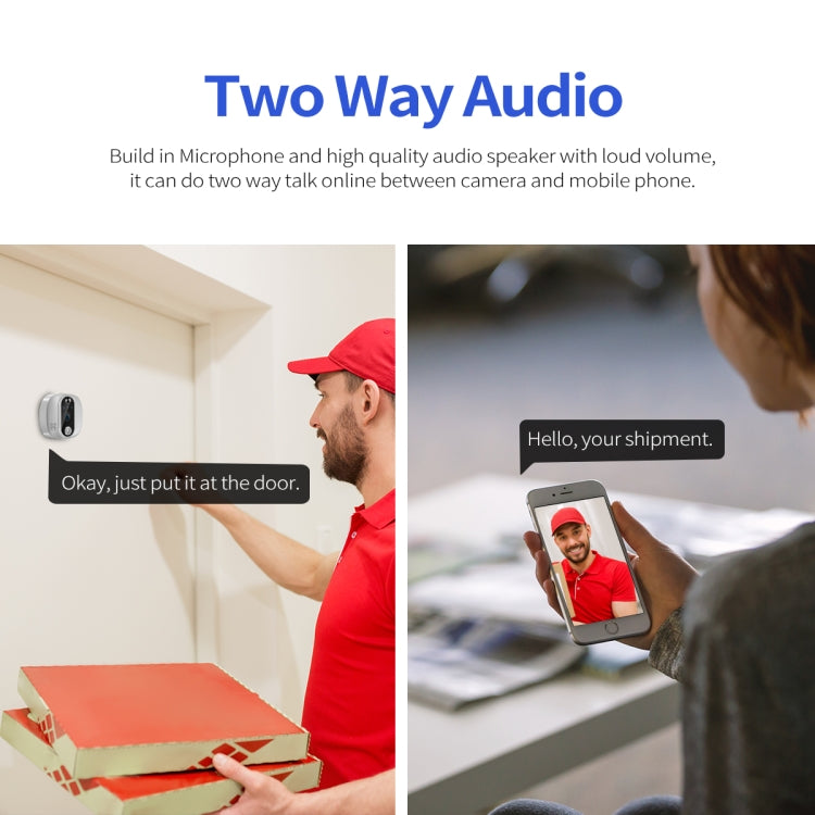 ESCAM C85 1080P 4.3 inch Smart WIFI Digital Door Viewer Supports Wide-Angle PIR & Night Vision & Dingdong Photo(White)