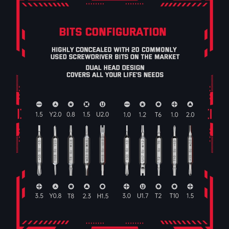 JAKEMY JM-8195 21 in 1 S-2 Bits Square Handle Design Screwdriver(Blue)