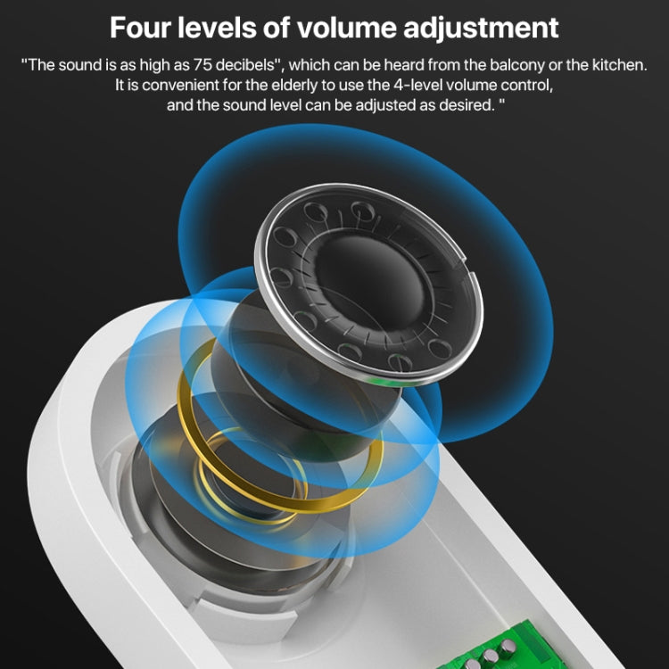 C302B One to One Home Wireless Doorbell Temperature Digital Display Remote Control Elderly Pager, EU Plug(Black)