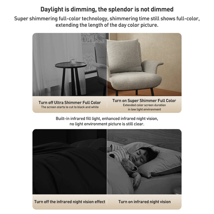 Original Xiaomi Smart Camera 3 Pro PTZ 360 Degree Panorama 350W Pixels Two-Way Voice Call, US Plug(White)