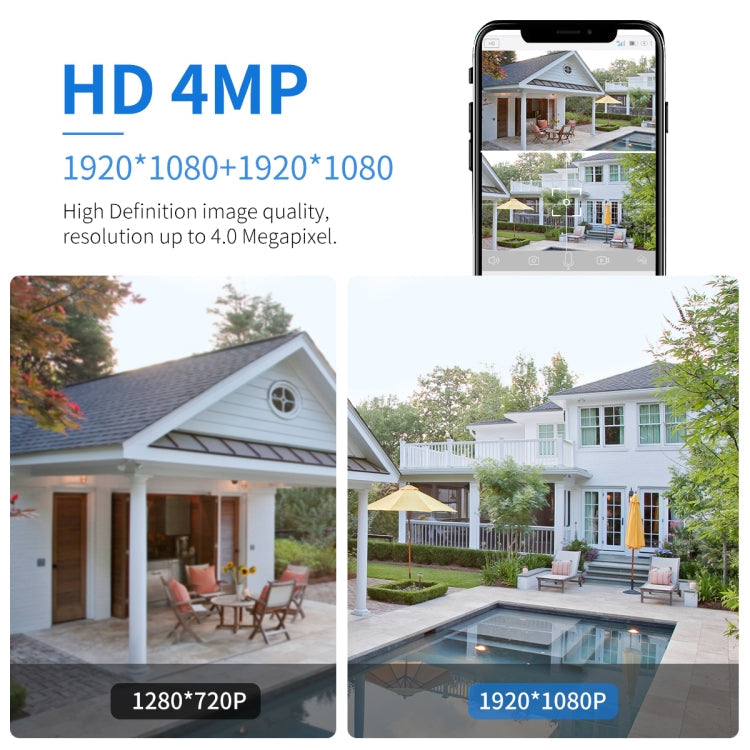 ESCAM QF390 2x2MP Binocular Solar WiFi Camera Supports Two-way Voice & Alarm Recording(Black)