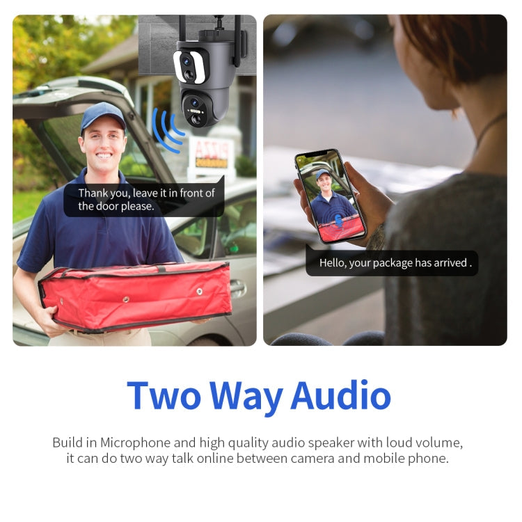 ESCAM QF390 2x2MP Binocular Solar WiFi Camera Supports Two-way Voice & Alarm Recording(Black)