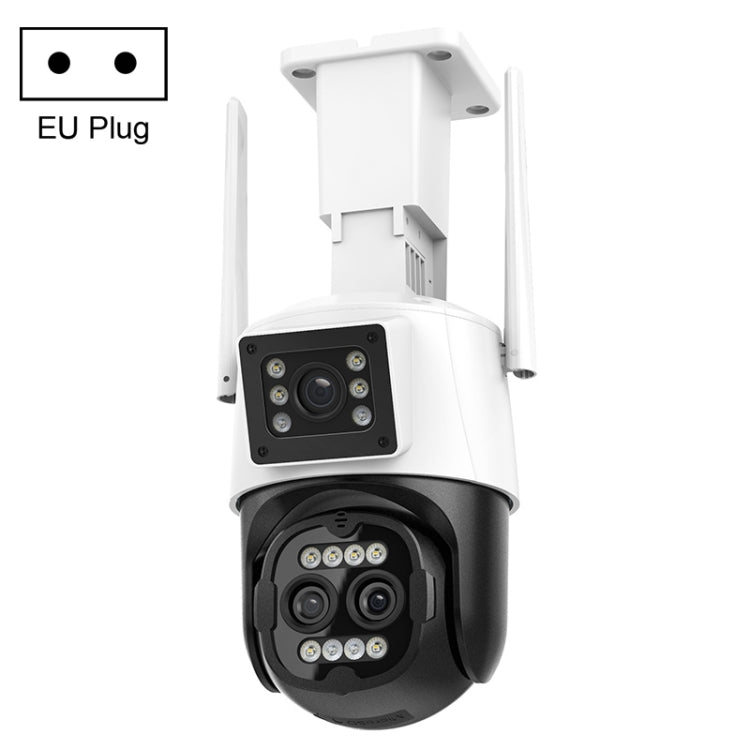QX103 Humanoid Recognition AI Alarm WiFi Dome Triple IP Camera(EU Plug)
