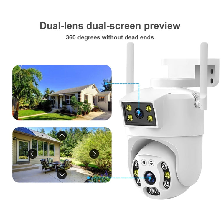 QX106 2MP Outdoor Waterproof WiFi Dual Lens Surveillance Camera(US Plug)