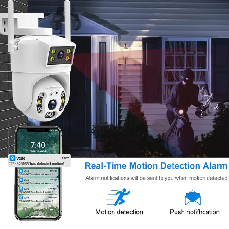 QX106 2MP Outdoor Waterproof WiFi Dual Lens Surveillance Camera(AU Plug)