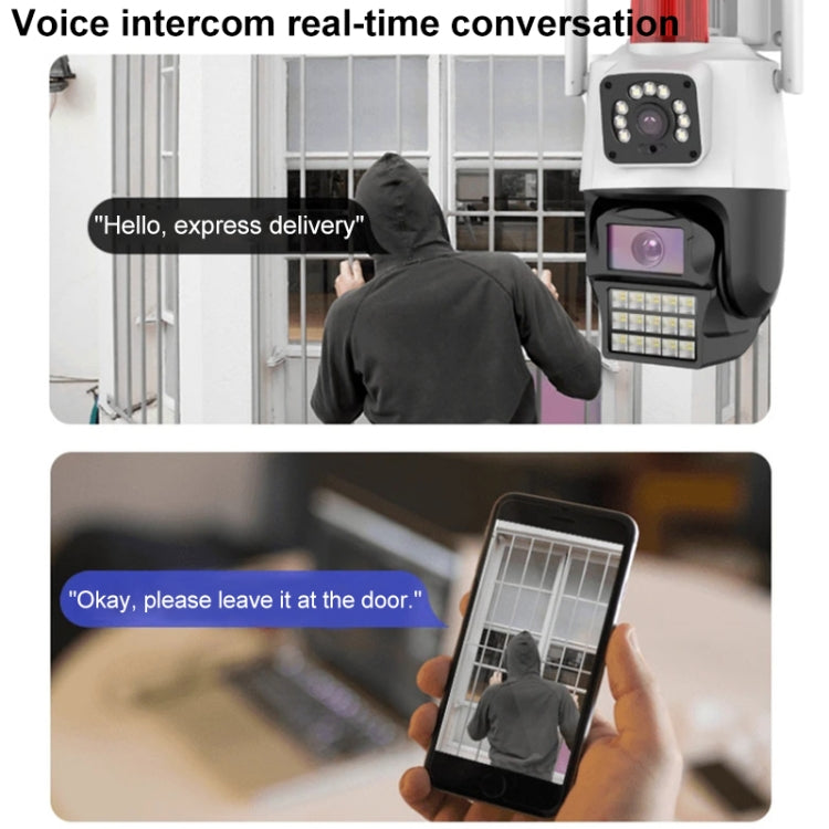 QX87 4MP WiFi Dual Camera Supports Two-way Voice Intercom & Humanoid Detection(US Plug)