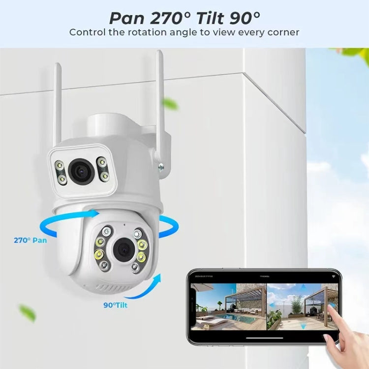QX95 6MP WiFi Dual Camera Supports Two-way Voice Intercom & AI Recognition(EU Plug)