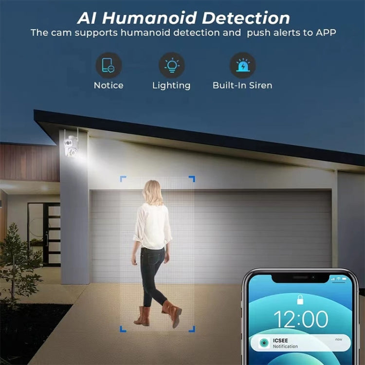 QX95 6MP WiFi Dual Camera Supports Two-way Voice Intercom & AI Recognition(AU Plug)