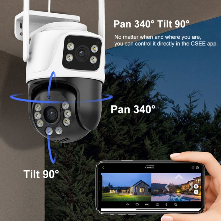 QX101 6MP WiFi Dual Camera Supports Two-way Voice Intercom & Infrared Night Vision(AU Plug)