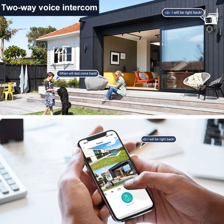 QX101 6MP WiFi Dual Camera Supports Two-way Voice Intercom & Infrared Night Vision(EU Plug)