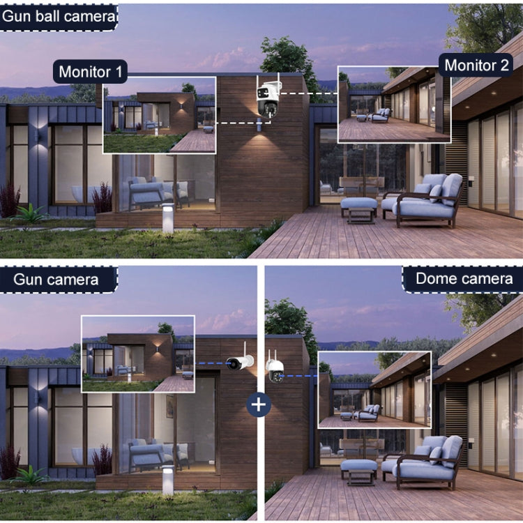 QX101 6MP WiFi Dual Camera Supports Two-way Voice Intercom & Infrared Night Vision(US Plug)