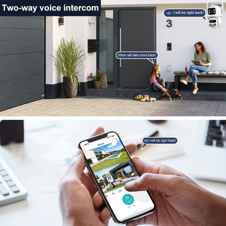 QX102 3MP WiFi Triple Camera Supports Two-way Voice Intercom & Infrared Night Vision(US Plug)