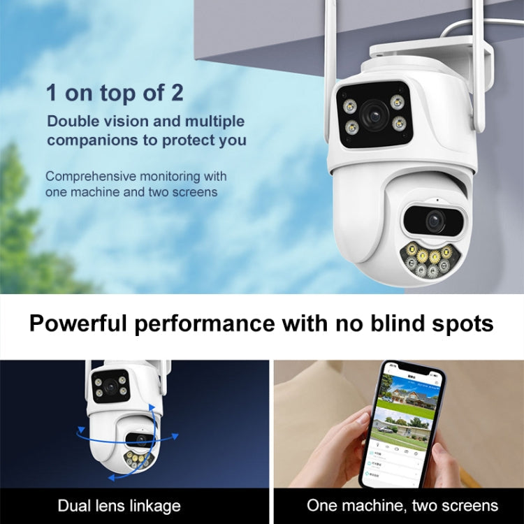 QX102 3MP WiFi Triple Camera Supports Two-way Voice Intercom & Infrared Night Vision(UK Plug)