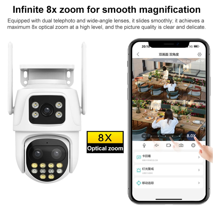 QX104 3MP WiFi Triple Camera Supports Human Face Recognition & AI Alarm(AU Plug)