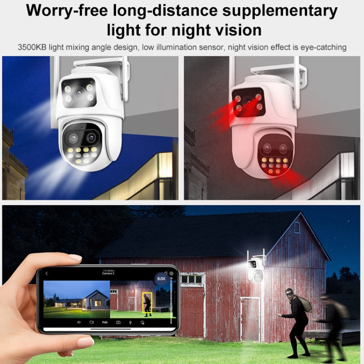 QX104 3MP WiFi Triple Camera Supports Human Face Recognition & AI Alarm(EU Plug)