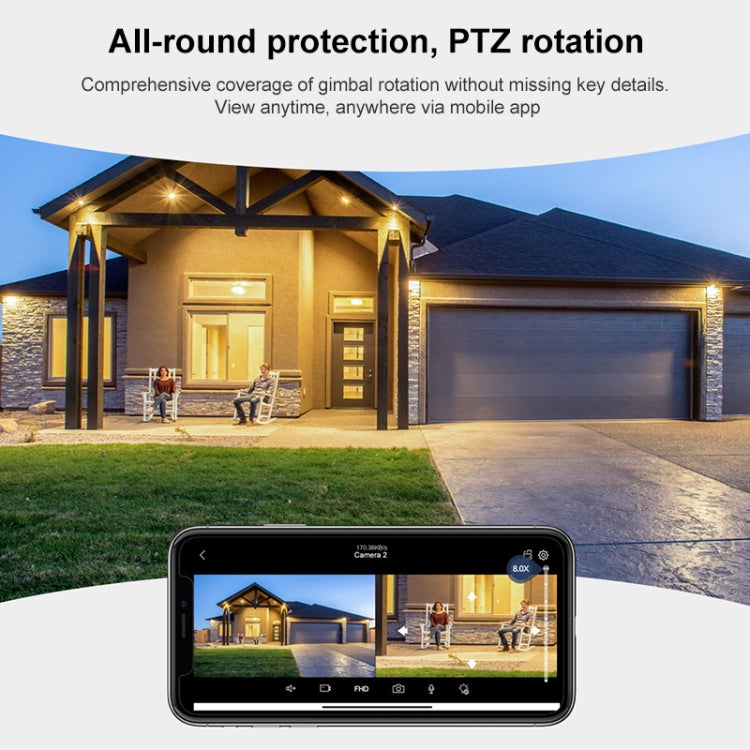 QX104 3MP WiFi Triple Camera Supports Human Face Recognition & AI Alarm(US Plug)