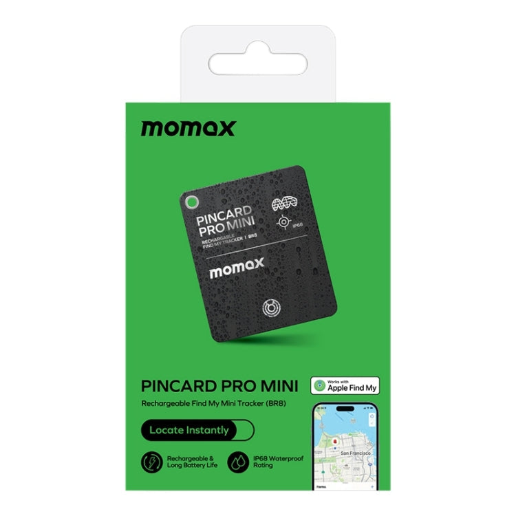 MOMAX PINCARD BR8 Card Wireless Charging Positioning Anti-lost Device(Black)